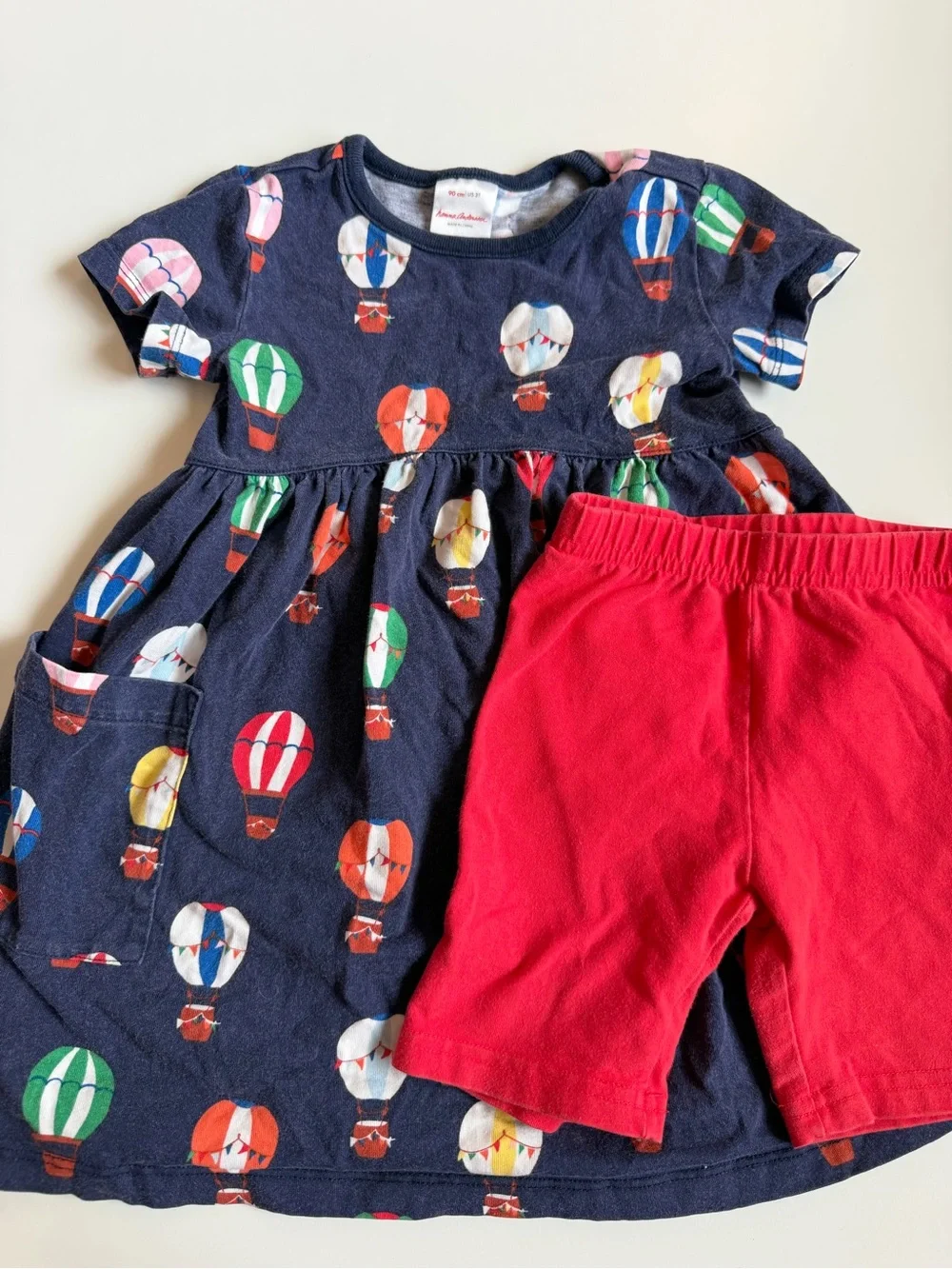Hanna Andersson Hot Air Balloon Dress with Red Shorts